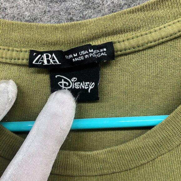 Disney Zara Dumbo & Timothy Oversized T-Shirt Womens M Olive Green Short Sleeve - Picture 4 of 6